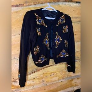 Vintage Beaded Cardigan size small